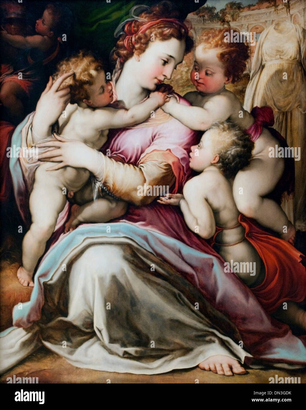 Caritas - Nächstenliebe durch Francesco de Rossi 1510 – 1563 (Francesco Salviati Heckenschützen del Salviati) Italien Italienisch Stockfoto
