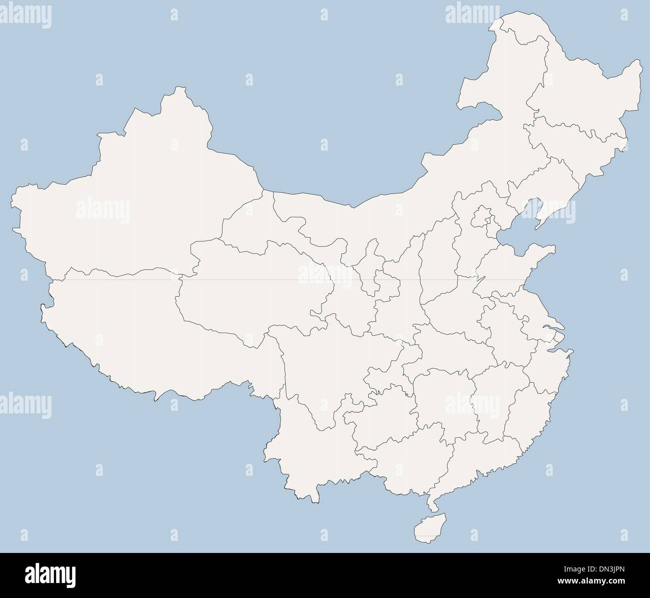 Vektorkarte der Volksrepublik China (VRC) Stock Vektor
