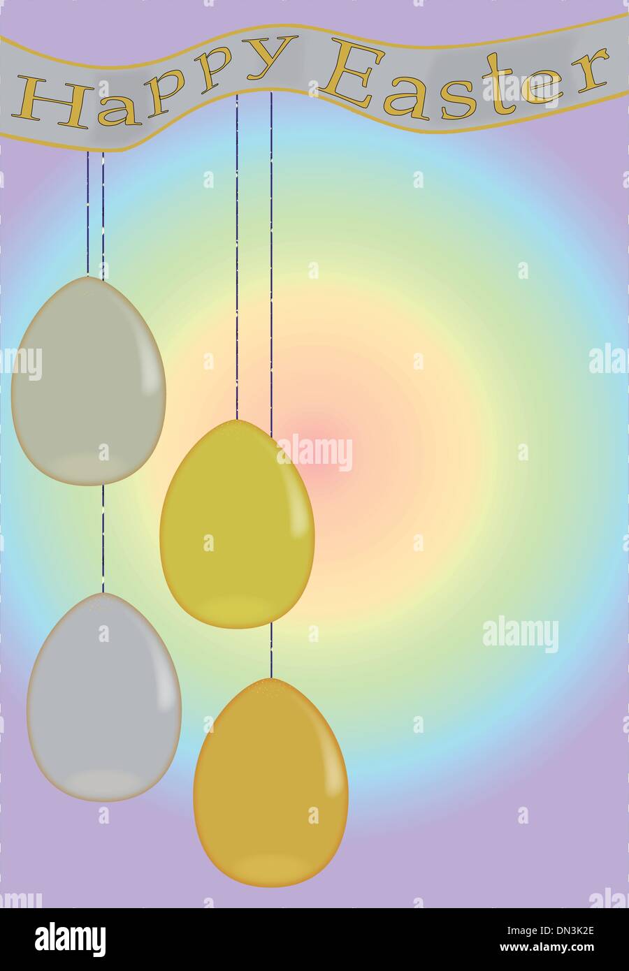 Gold und Silber Ostereier Stock Vektor