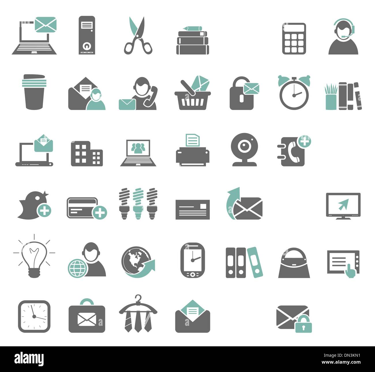 Büro icons7 Stock Vektor