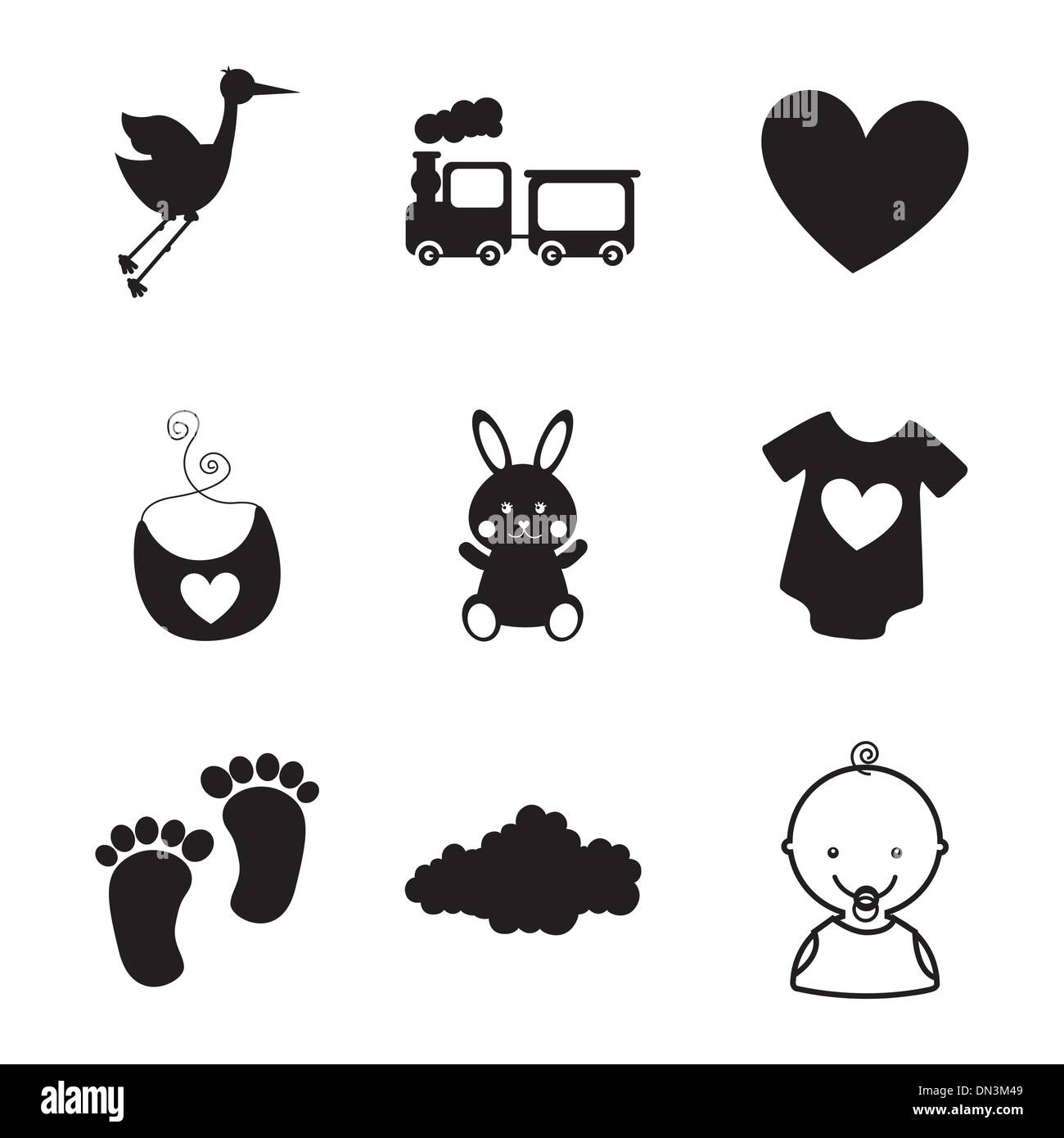 Baby-Symbole Vektor Abbildung - Bild: 64620537 - Alamy