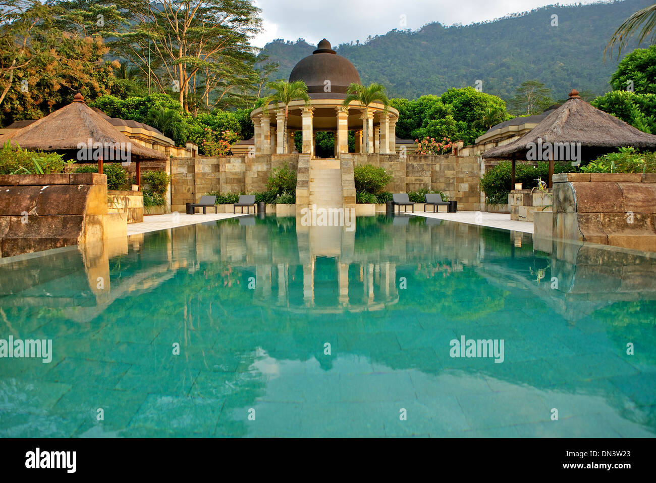 Honeymoon-Suite des Hotel Amanjiwo, Borobudur, Java, Indonesien Stockfoto