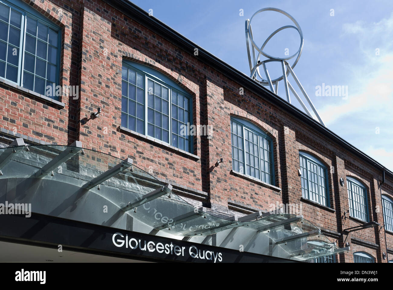 Gloucester Quays Eingang zum Shopping Center UK Stockfoto