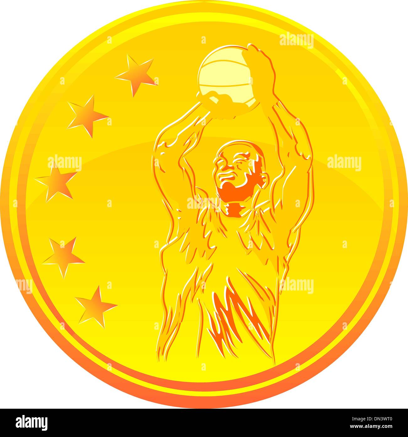 Basquetball Gold-Medaille Stock Vektor