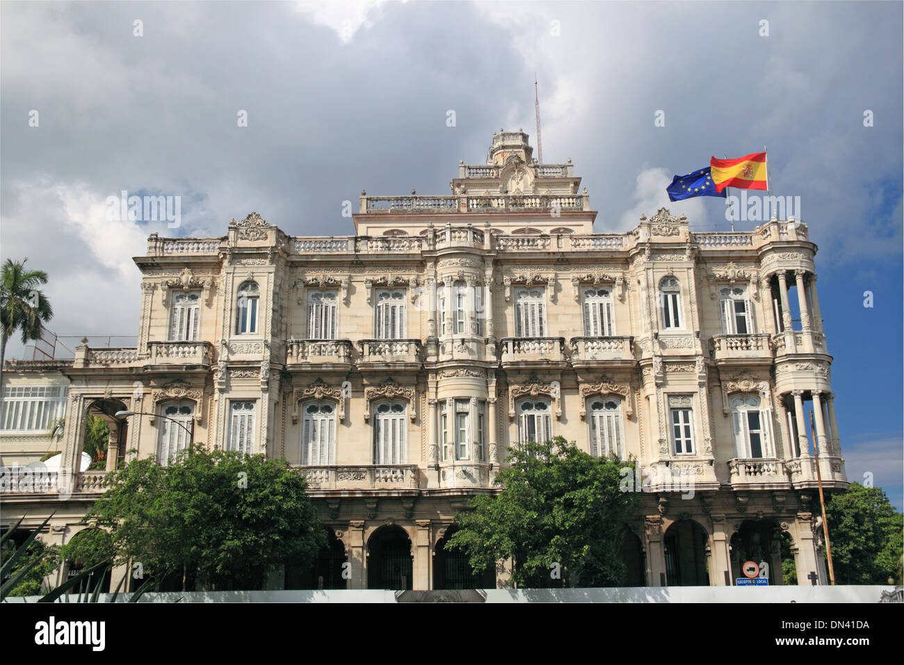 Español Embajada, Palacio Velasco, Alt-Havanna (La Habana Vieja), Kuba, Karibik, Mittelamerika Stockfoto