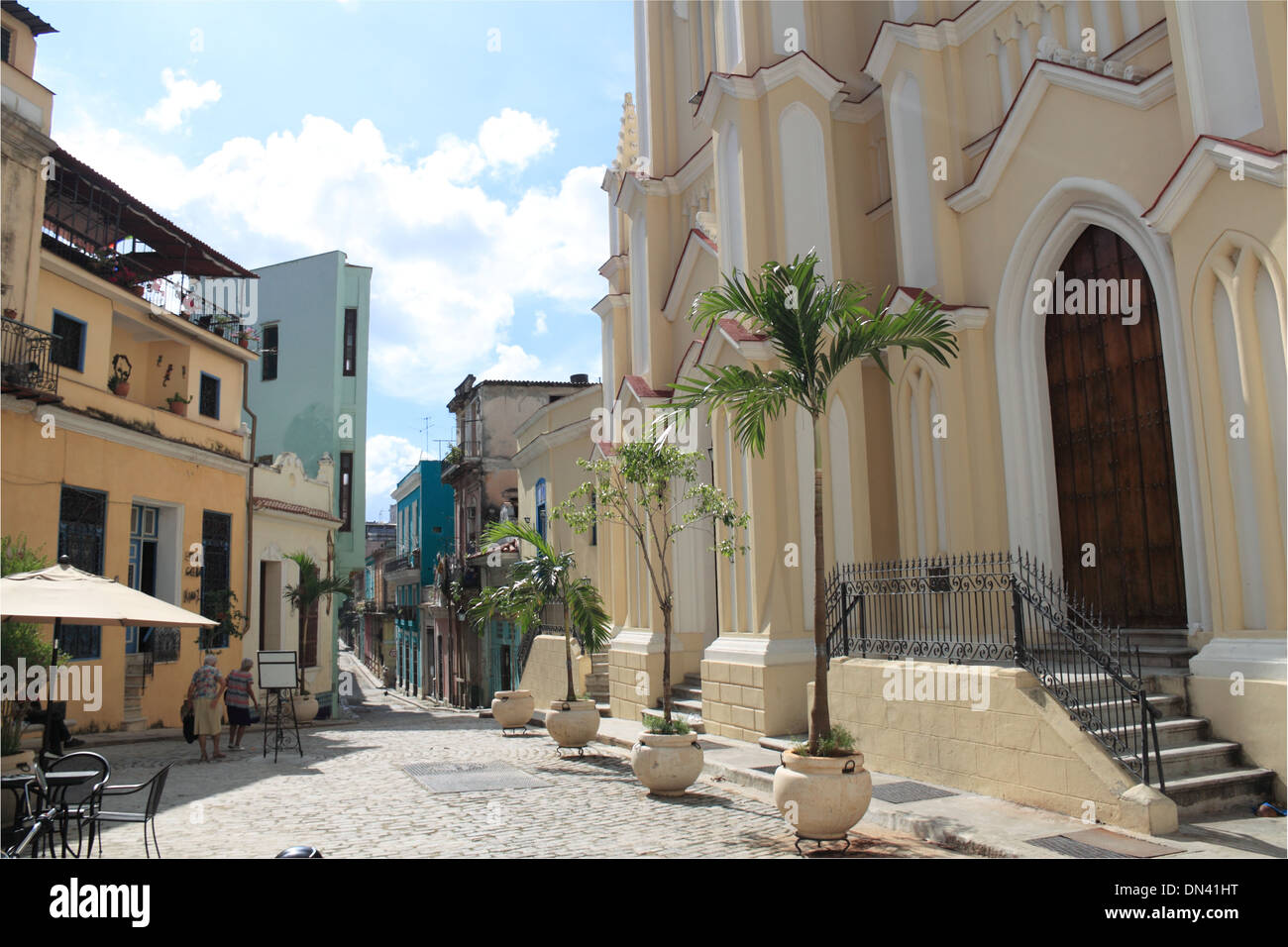 Iglesia del Santo Angel Custodio, Calle Santiago De Compostela, die Altstadt von Havanna (La Habana Vieja), Kuba, Karibik, Mittelamerika Stockfoto