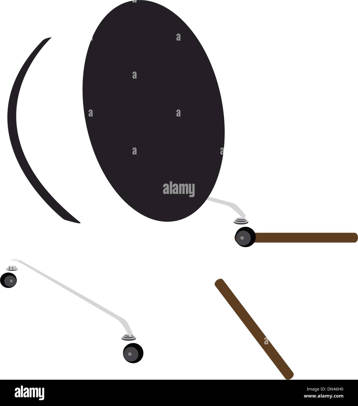 Schöne klassische Bassdrum auf dunklen braunen Hintergrund Stock Vektor