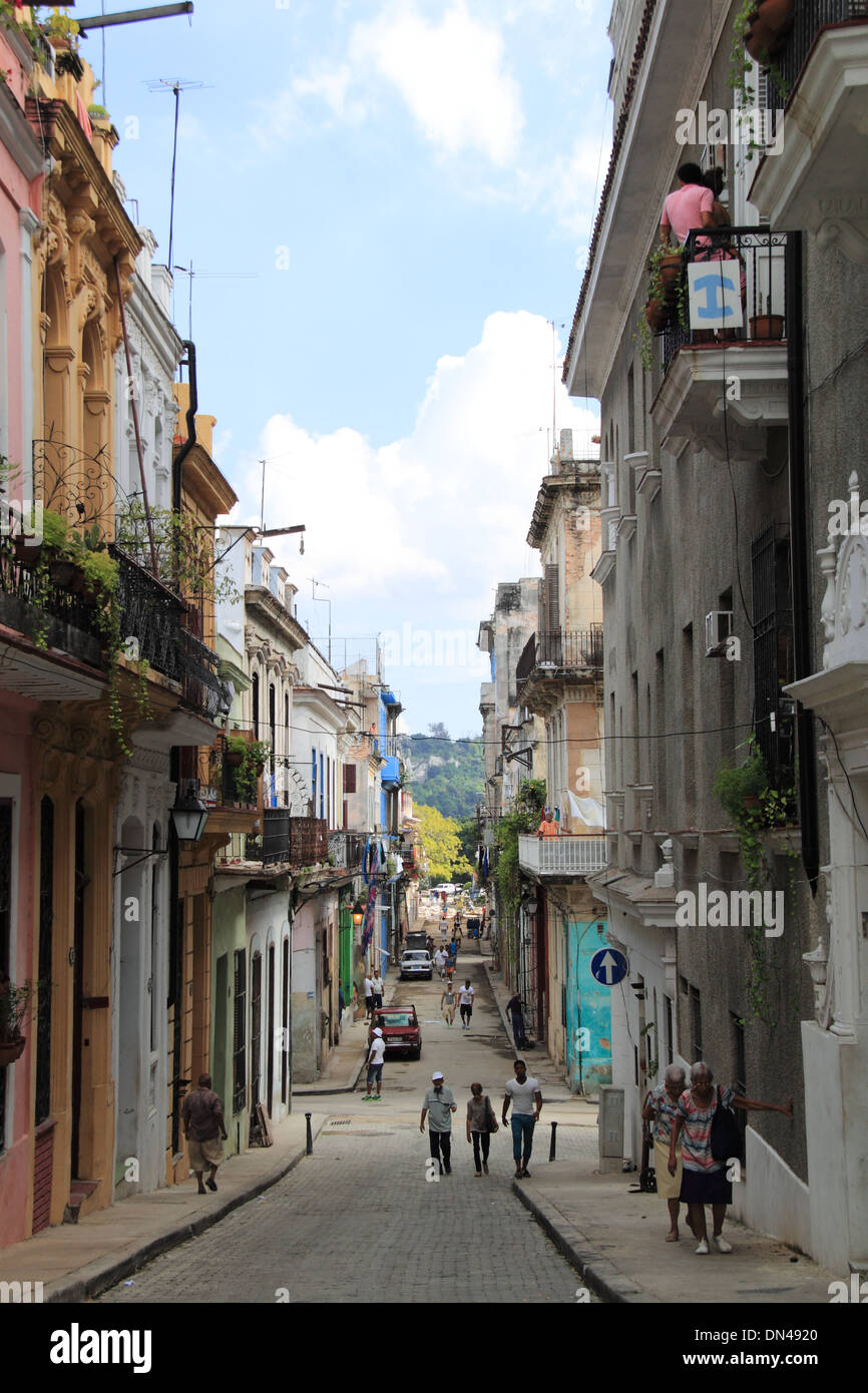 Calle Cuarteles, die Altstadt von Havanna (La Habana Vieja), Kuba, Karibik, Mittelamerika Stockfoto