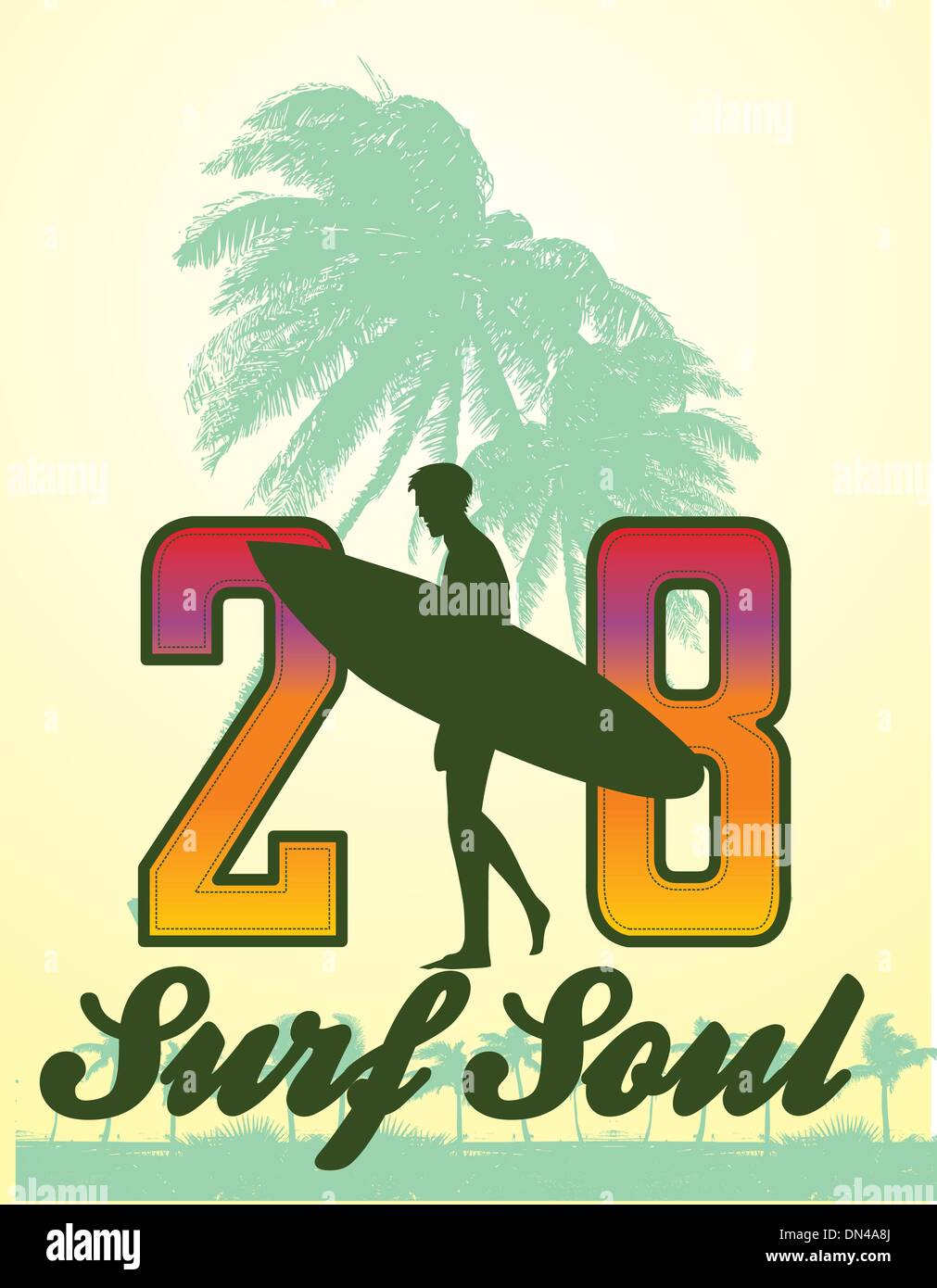 Pazifische Surfer-Vektor-Grafik-design Stock Vektor