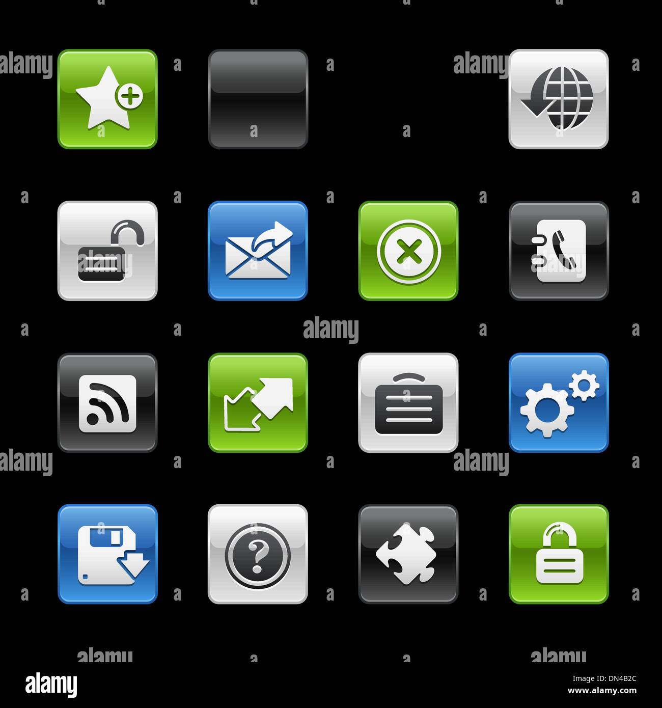 Web-Site & Internet Plus / / Gelbox Serie Stock Vektor