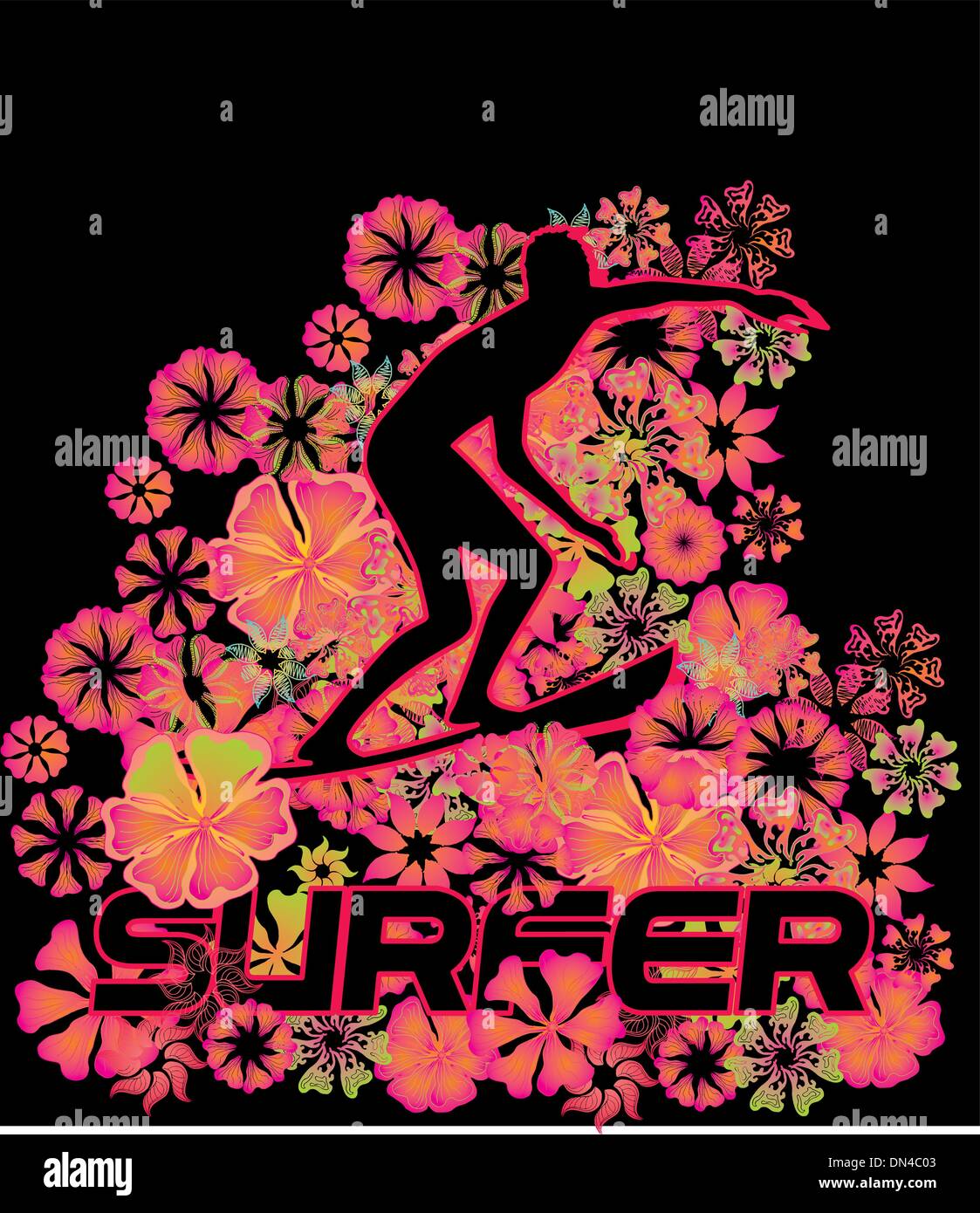 Pazifische Surfer-Vektor-Grafik-design Stock Vektor