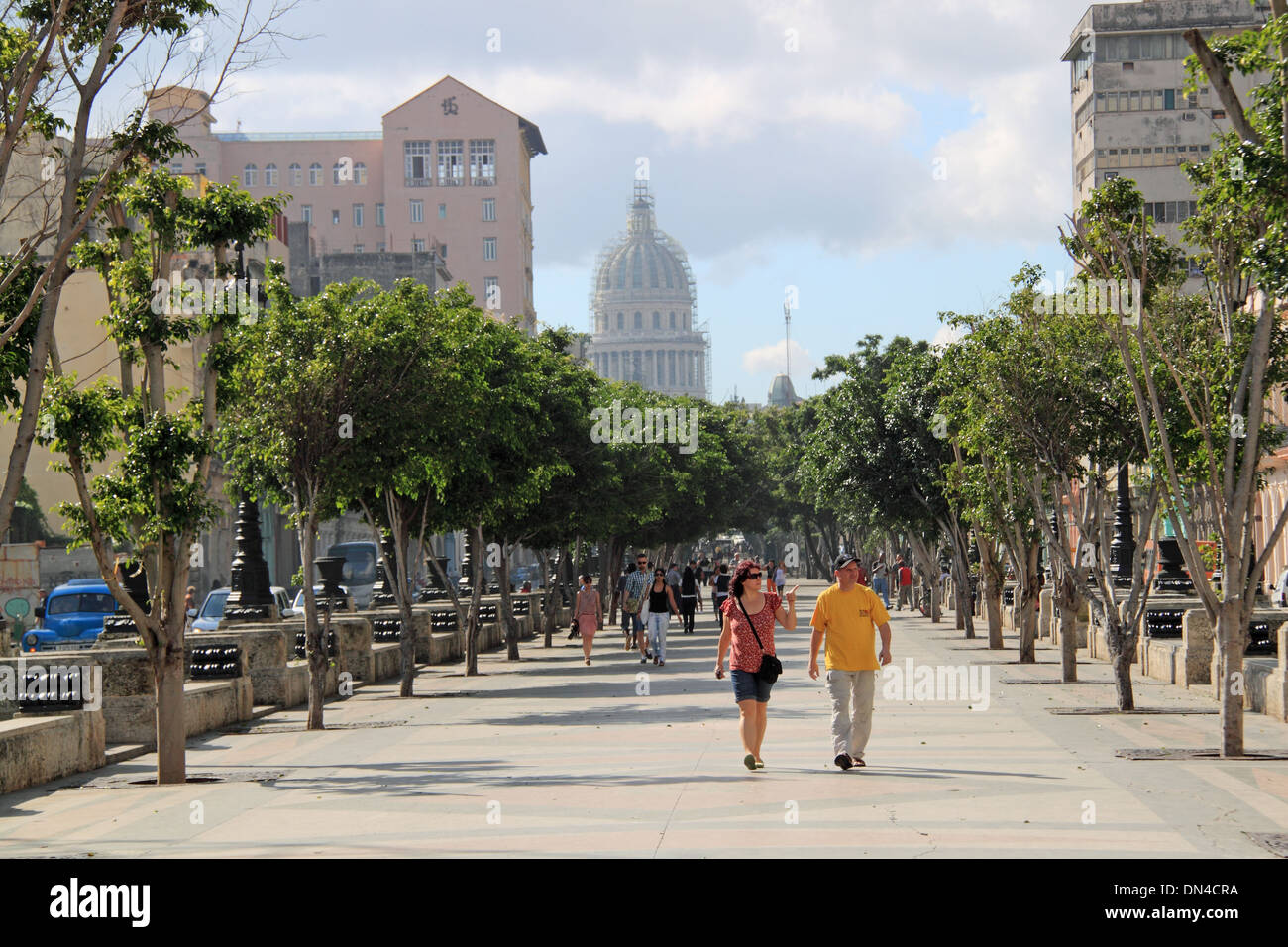 Paseo de Martí (aka Paseo del Prado), die Altstadt von Havanna (La Habana Vieja), Kuba, Karibik, Mittelamerika Stockfoto