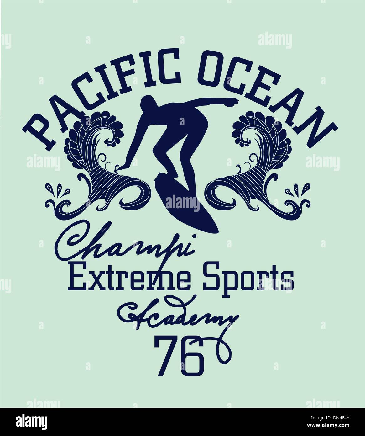 Pazifische Surfer-Vektor-Grafik-design Stock Vektor