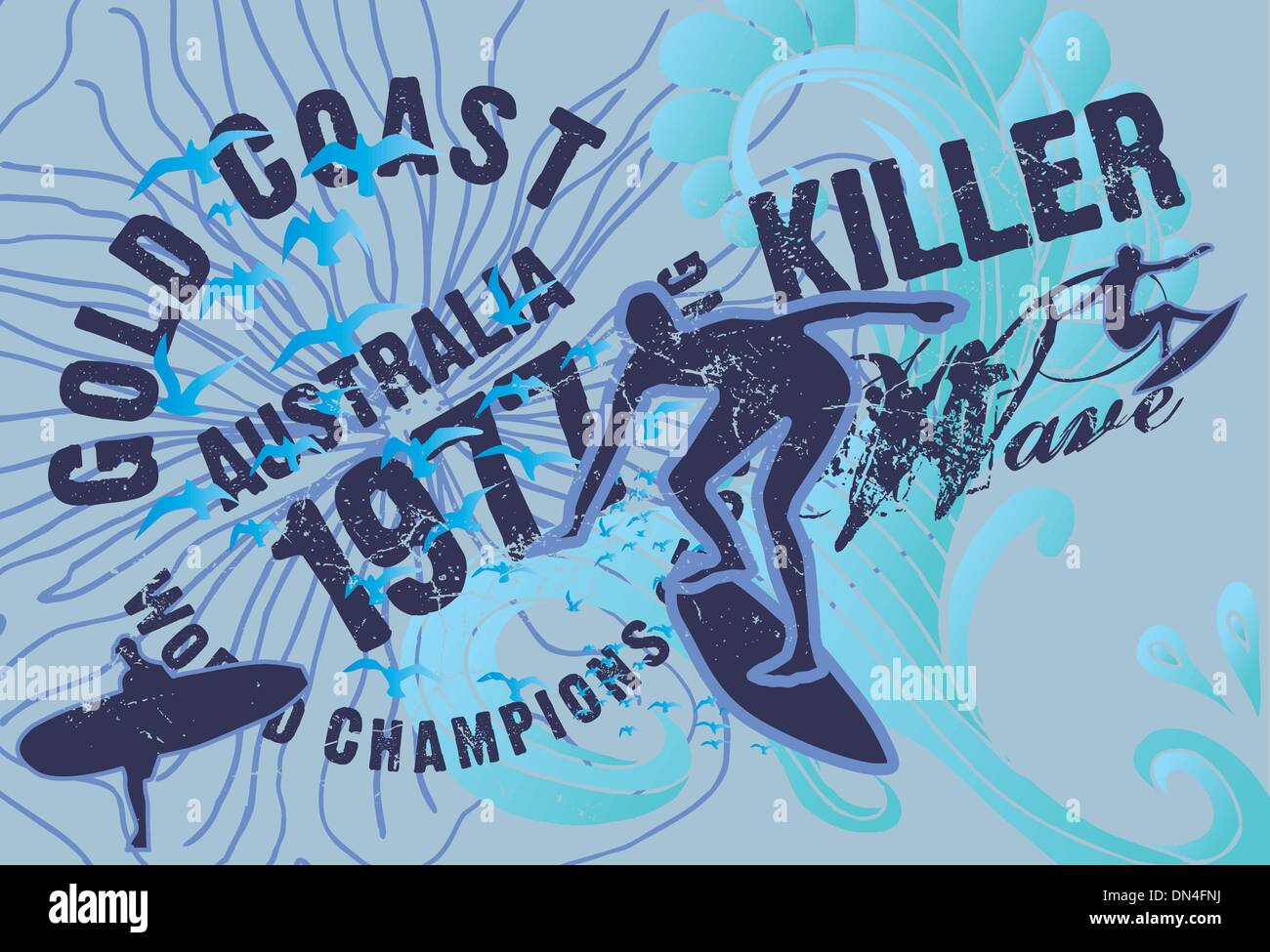 Pazifische Surfer-Vektor-Grafik-design Stock Vektor