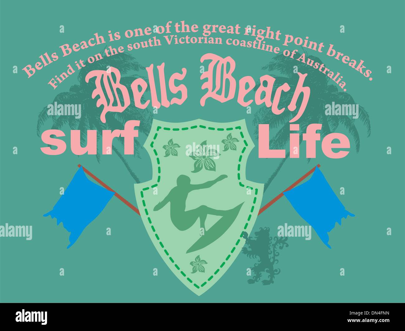 Pazifische Surfer-Vektor-Grafik-design Stock Vektor