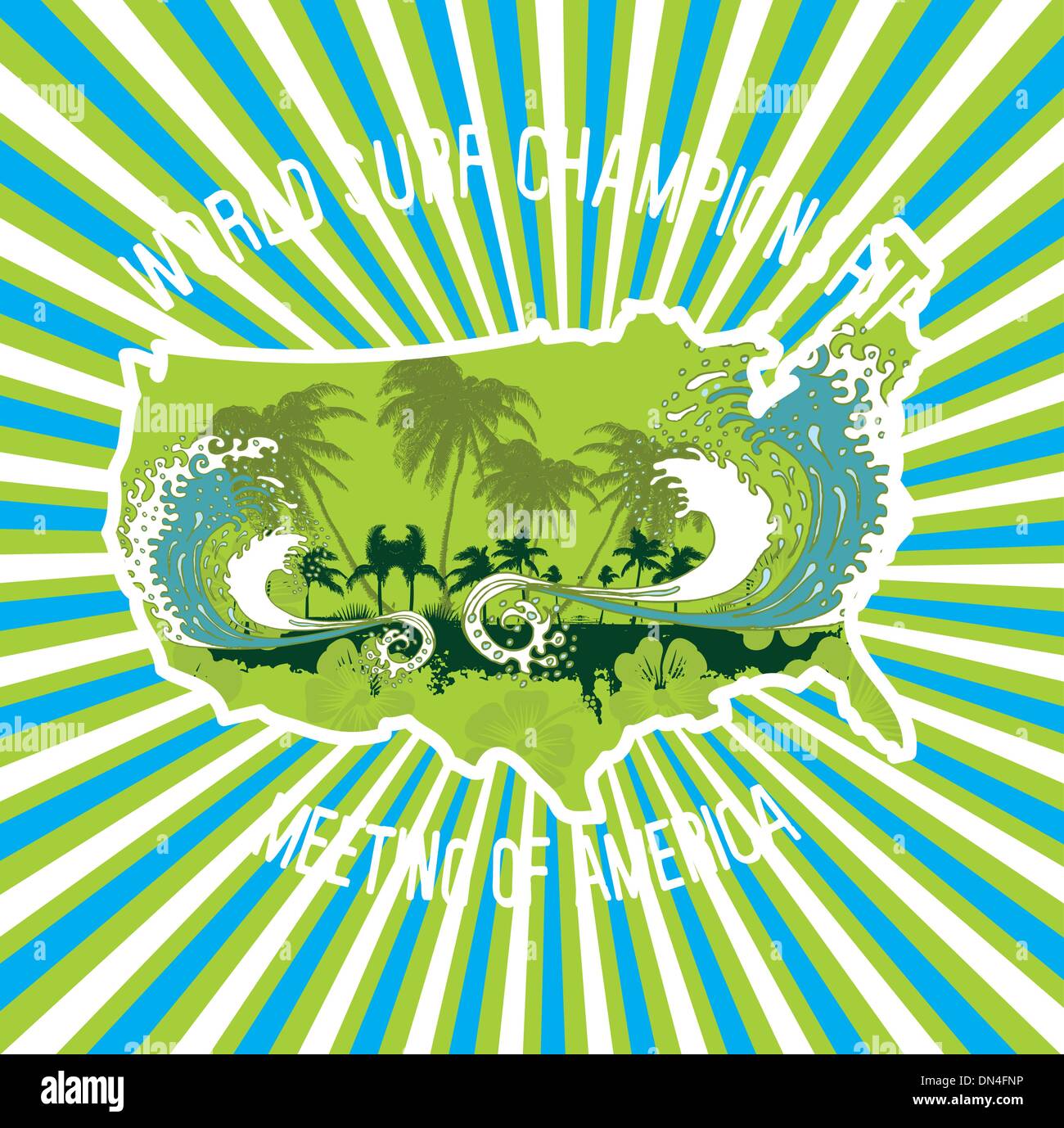 Pazifische Surfer-Vektor-Grafik-design Stock Vektor