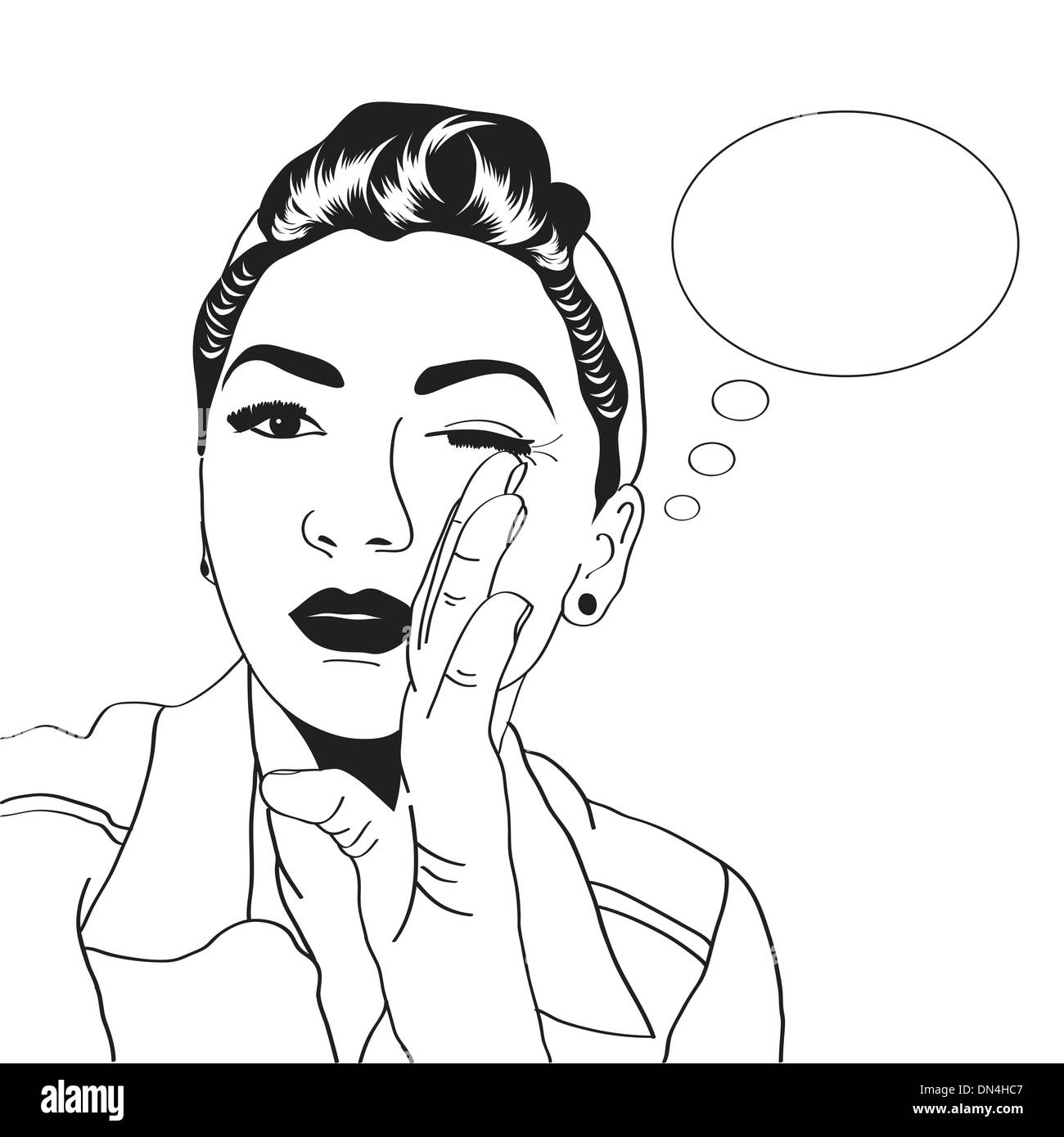 Vintage Pop-Art-Mädchen Stock Vektor