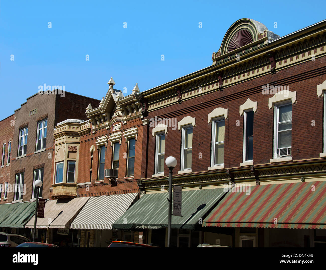 Gebäude in der historischen Innenstadt von Morrison, Illinois Stockfoto