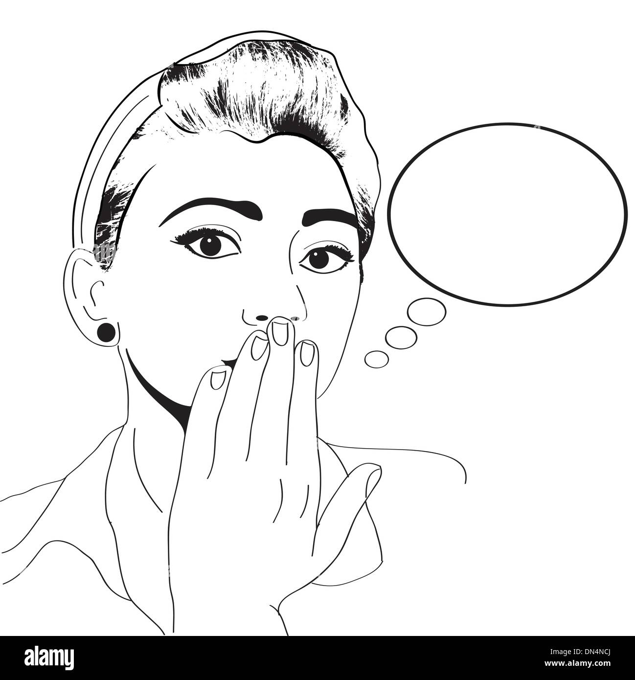 Vintage Pop-Art-Mädchen Stock Vektor