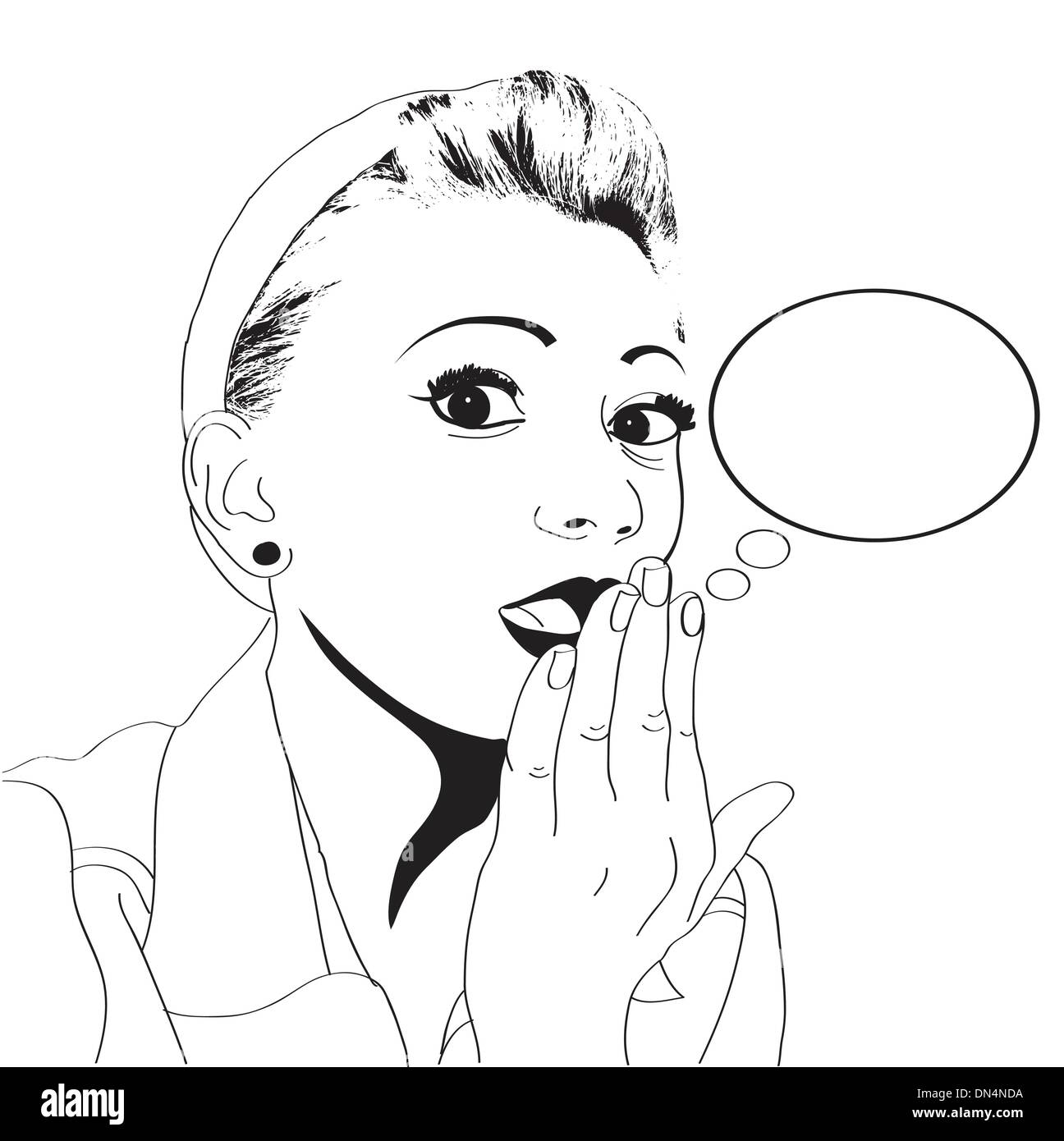 Vintage Pop-Art-Mädchen Stock Vektor