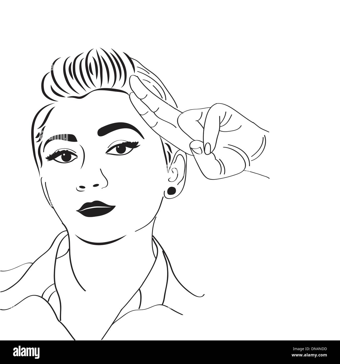 Vintage Pop-Art-Mädchen Stock Vektor