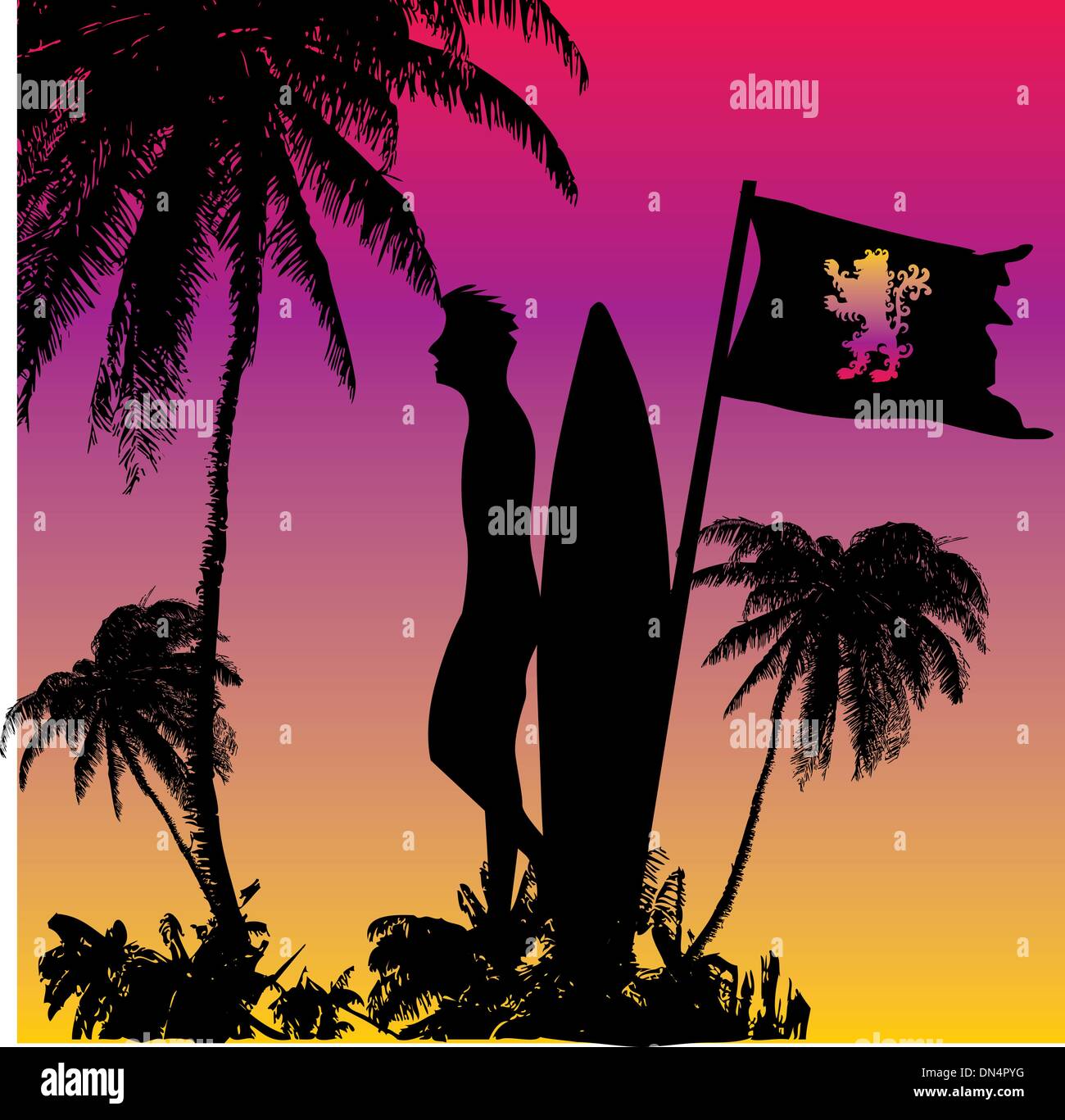 Pazifische Surfer-Vektor-Grafik-design Stock Vektor