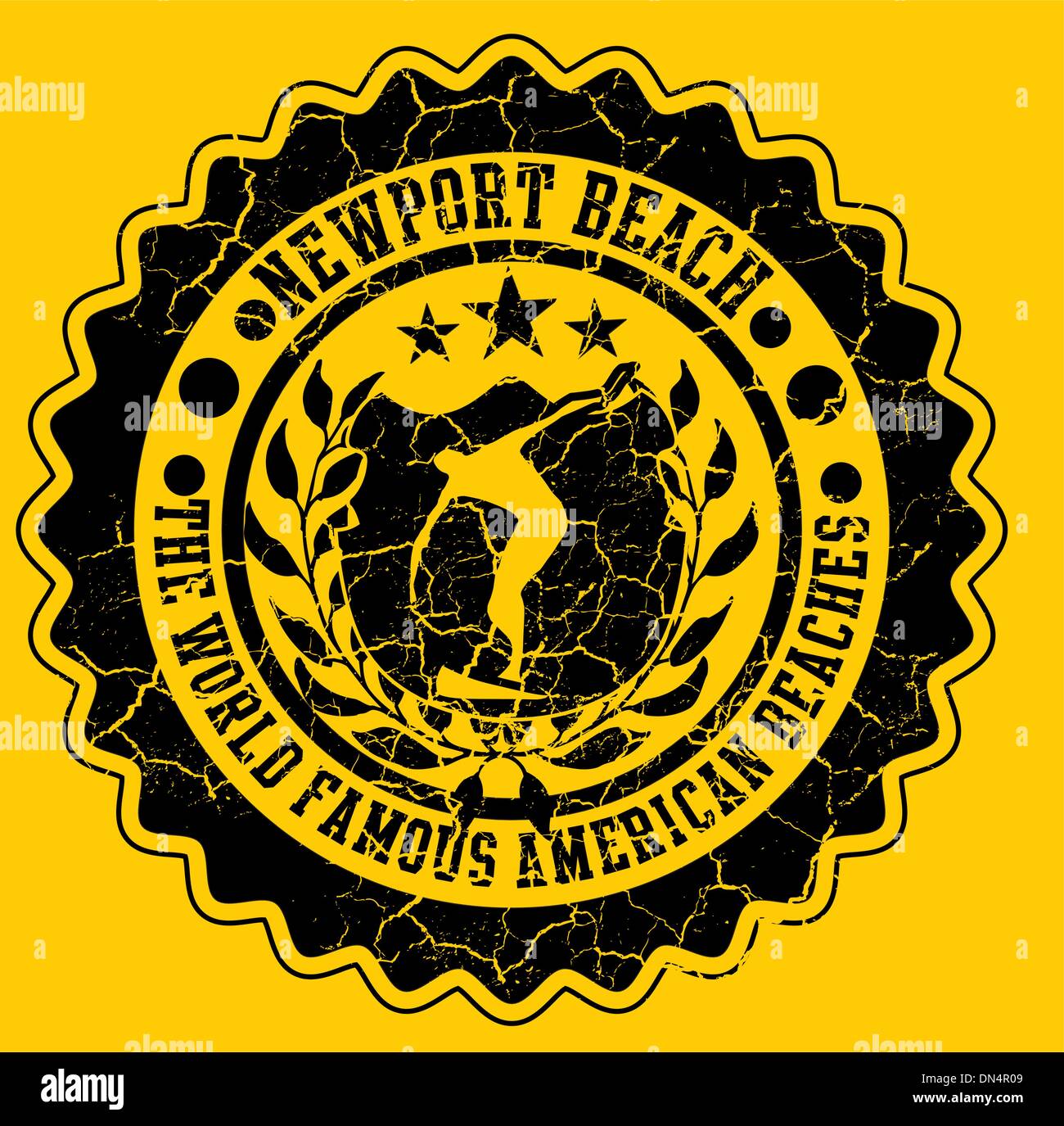 Druck-Surfer-Abzeichen-Vektorgrafiken Stock Vektor