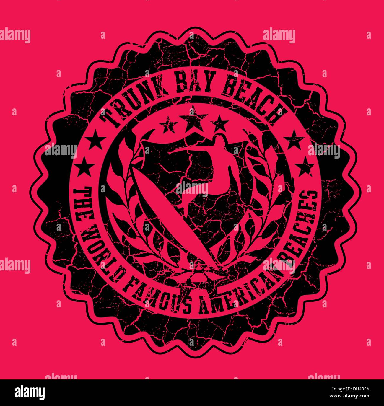 Druck-Surfer-Abzeichen-Vektorgrafiken Stock Vektor