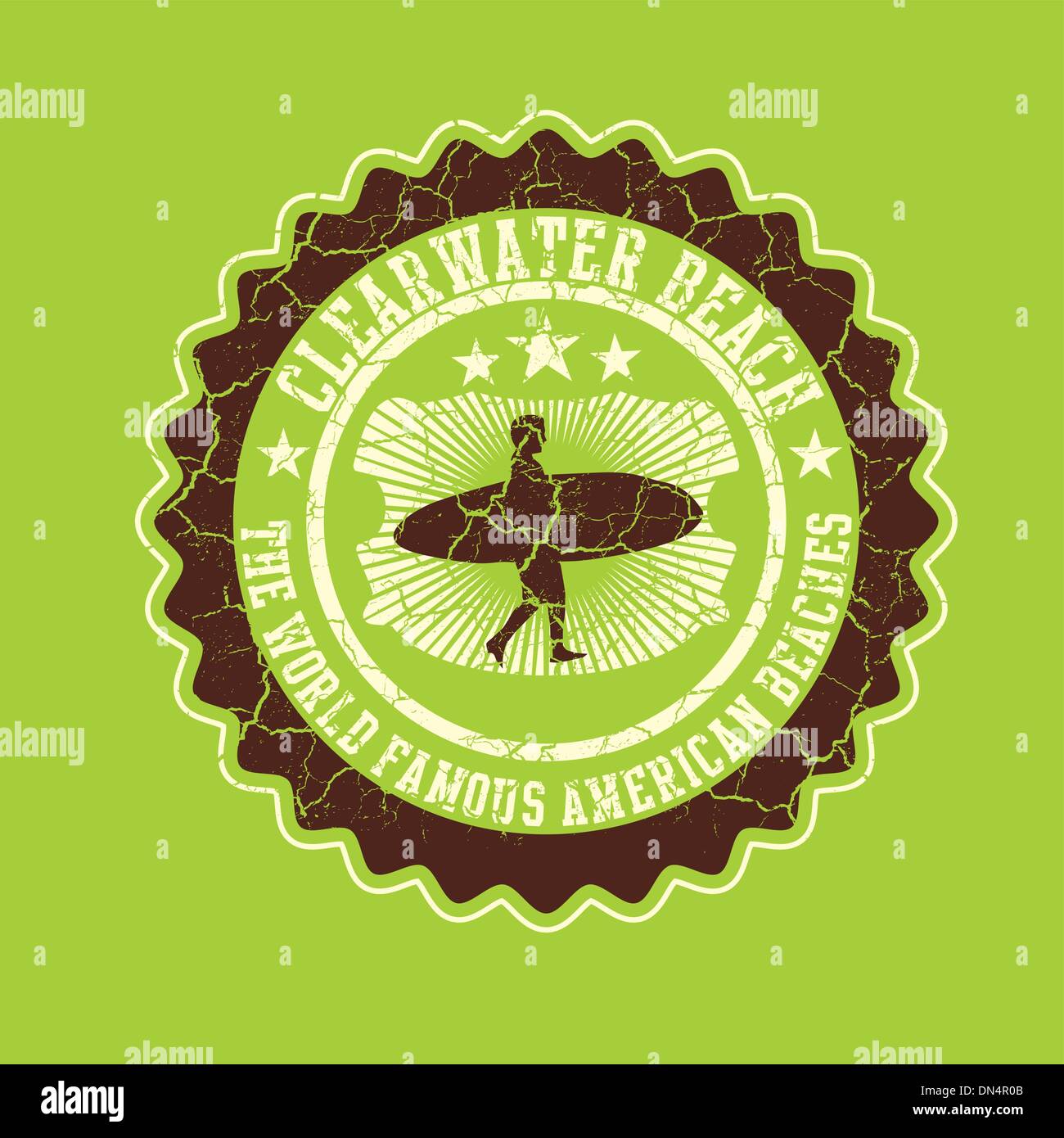 Druck-Surfer-Abzeichen-Vektorgrafiken Stock Vektor