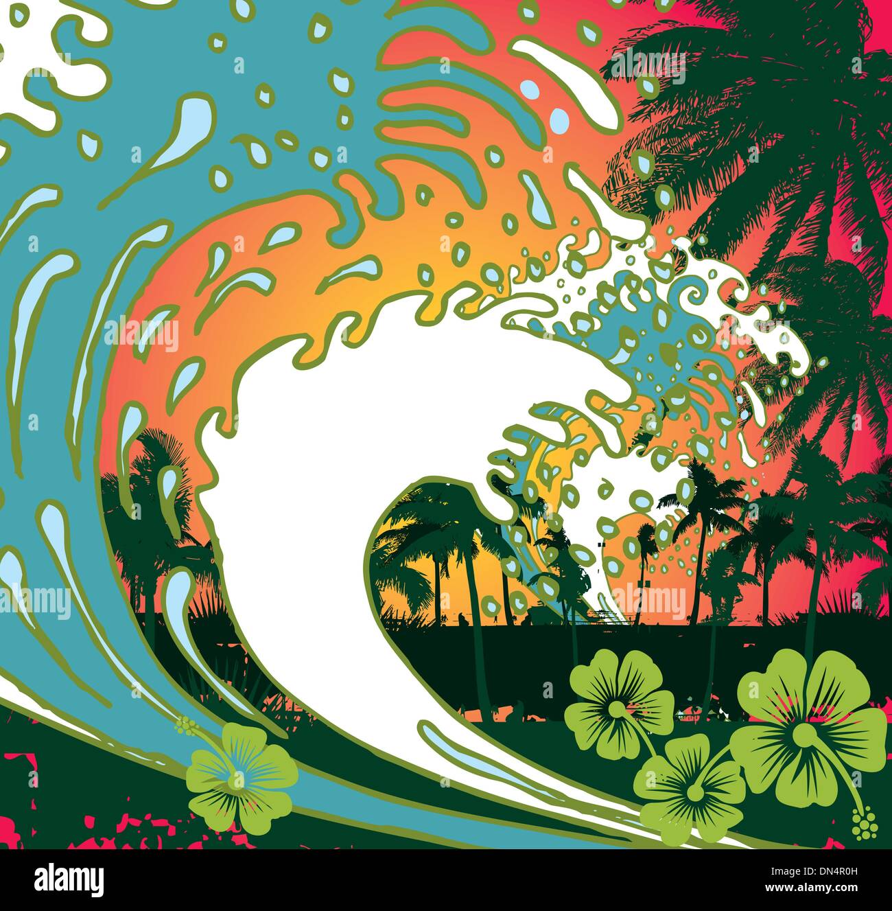 Pazifische Surfer-Vektor-Grafik-design Stock Vektor