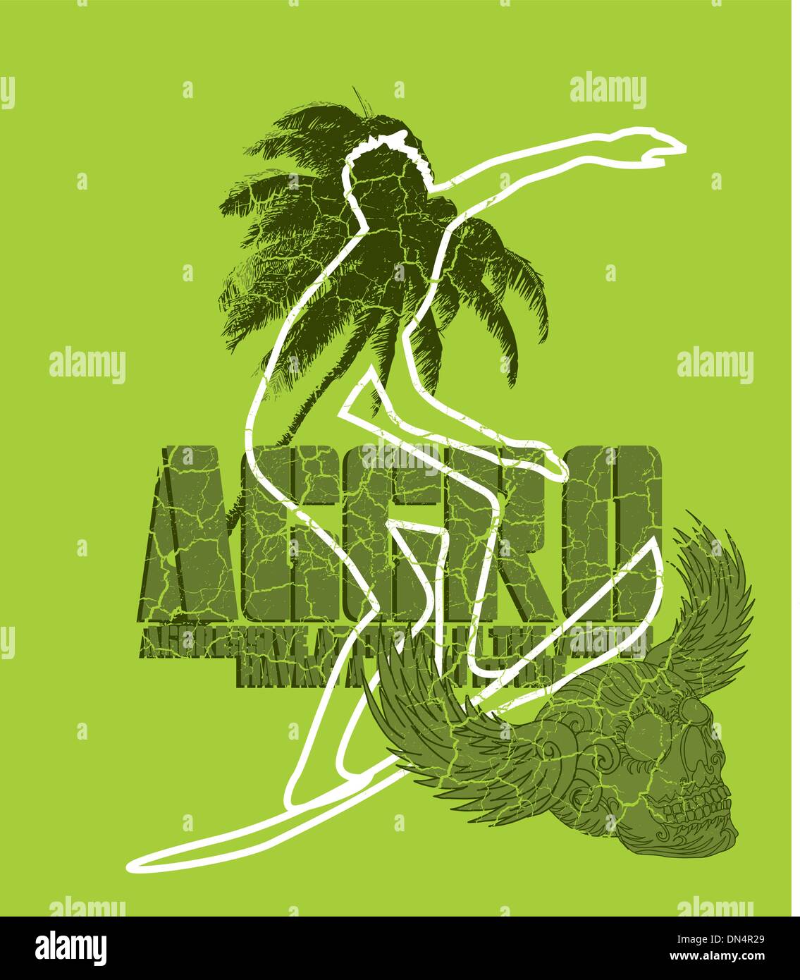 Pazifische Surfer-Vektor-Grafik-design Stock Vektor