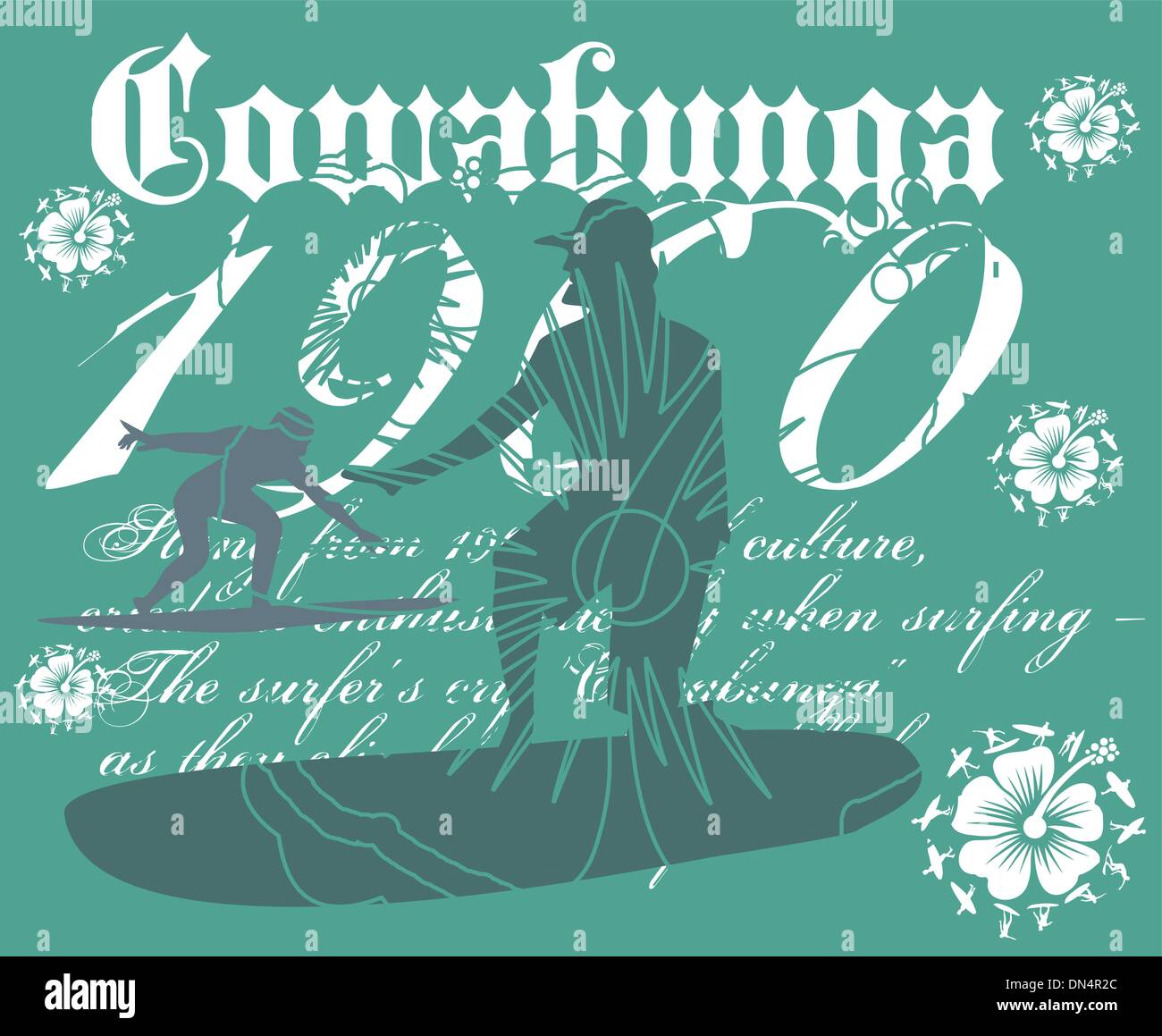 Pazifische Surfer-Vektor-Grafik-design Stock Vektor