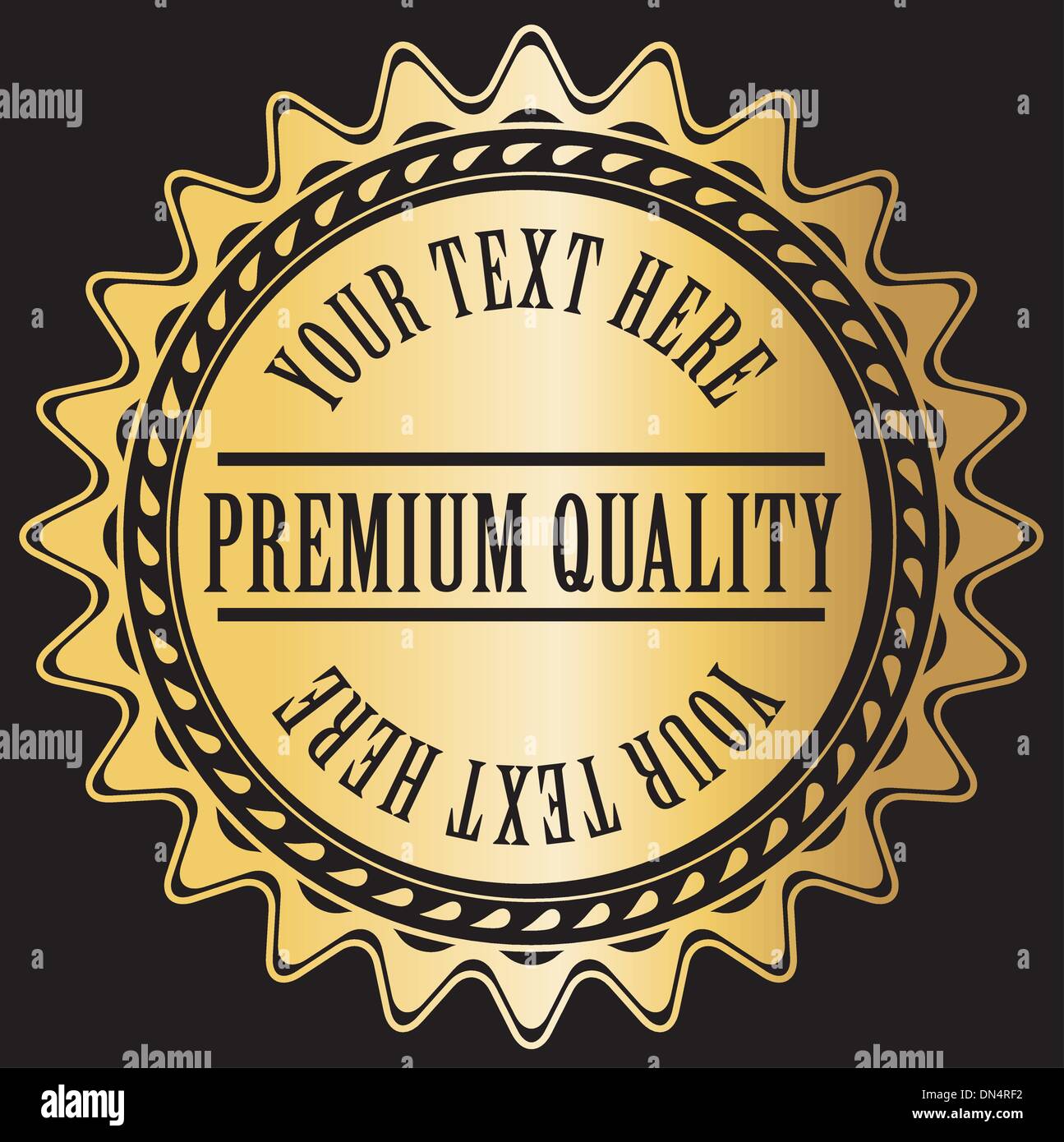 Gold Label mit Beispieltext Stock Vektor