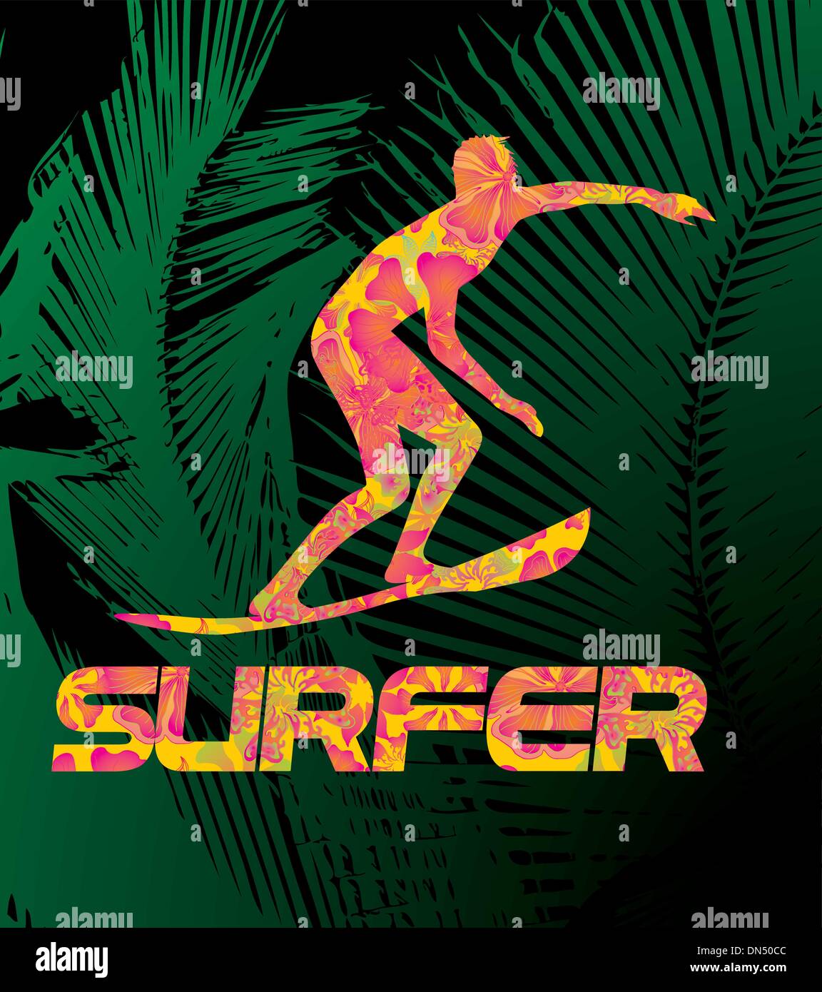 Pazifische Surfer-Vektor-Grafik-design Stock Vektor