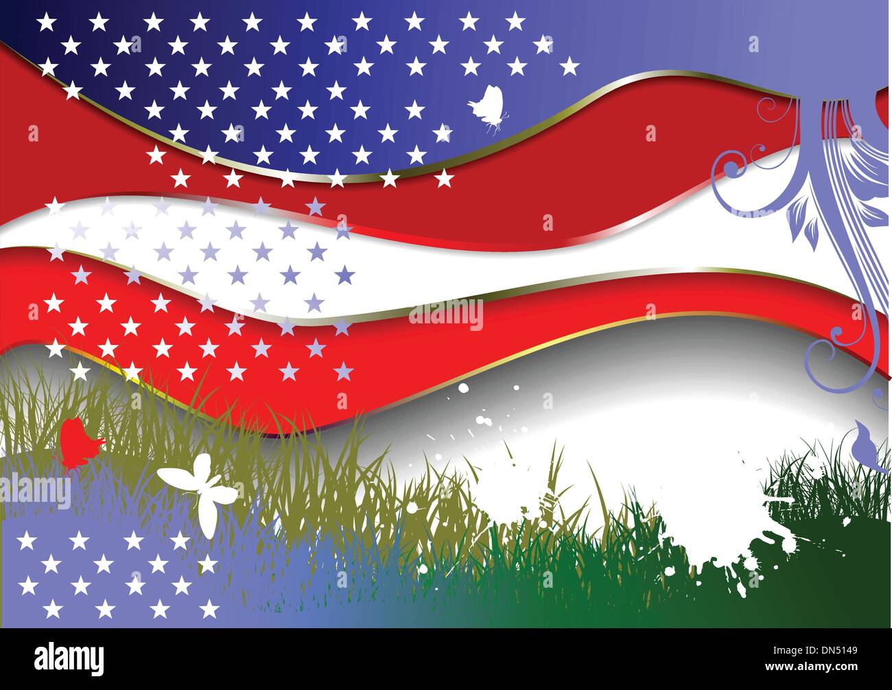 Hintergrund mit Bild der amerikanischen Flagge Stock Vektor