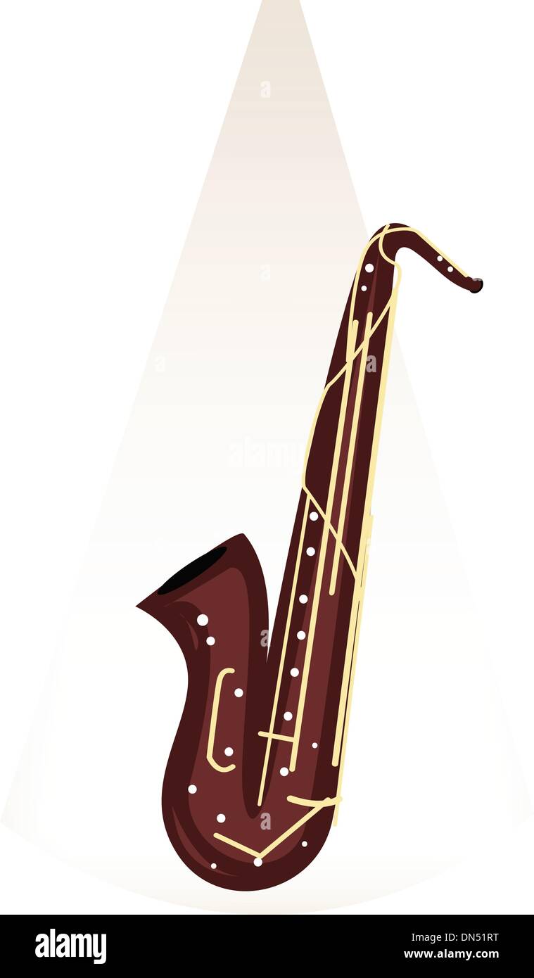 Eine musikalische Tenorsaxophon auf Hintergrund braun Bühne Stock Vektor