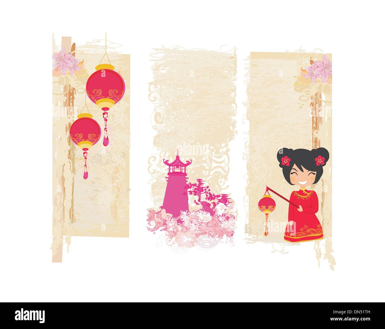 Chinese New Year Karten und Banner Sammlung Stock Vektor