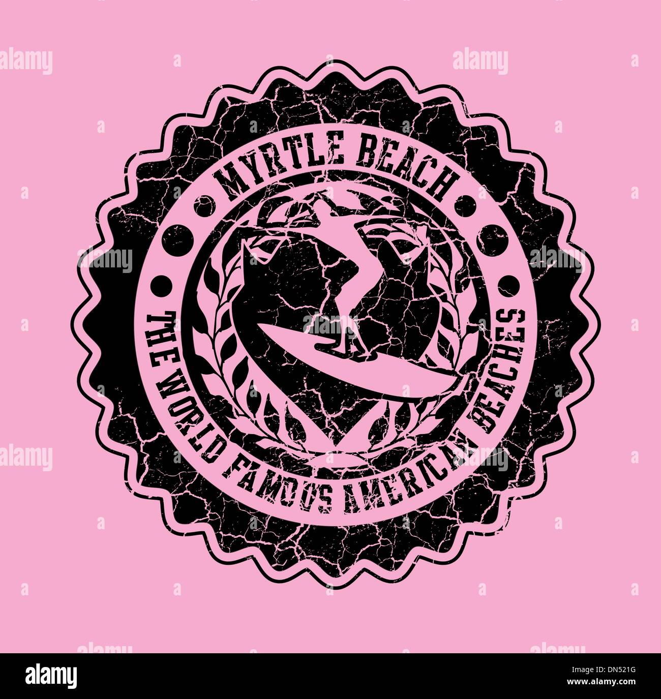 Druck-Surfer-Abzeichen-Vektorgrafiken Stock Vektor