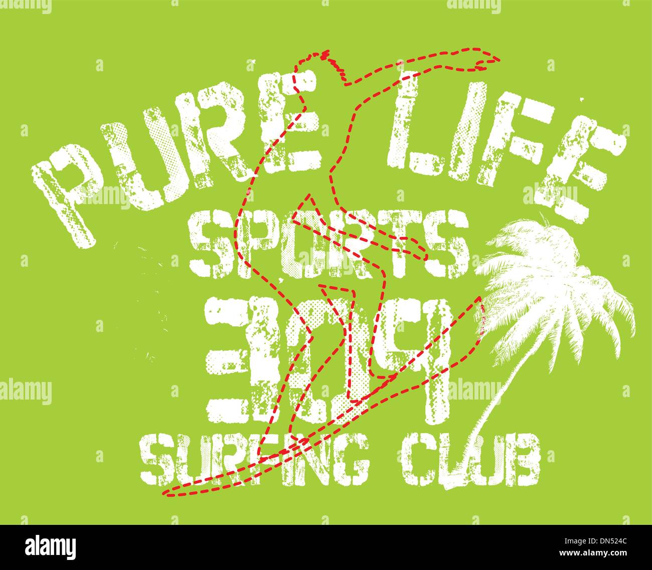 Pazifische Surfer-Vektor-Grafik-design Stock Vektor