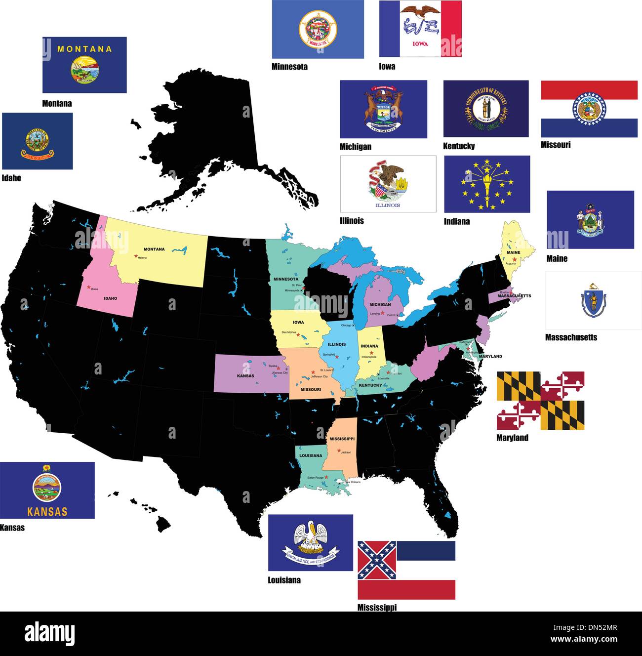 Staat Der Usa Mit Vier Buchstaben Alphabet flaggen -Fotos und -Bildmaterial in hoher Auflösung – Alamy