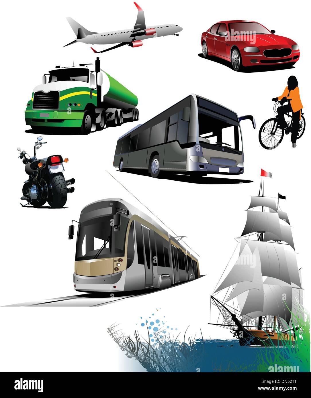 Alle Arten von Transport. Vektor-illustration Stock Vektor
