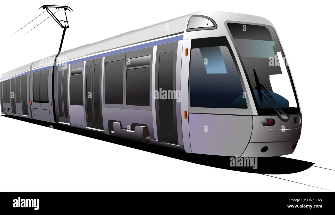 Stadtverkehr. Straßenbahn. Vektor-illustration Stock Vektor