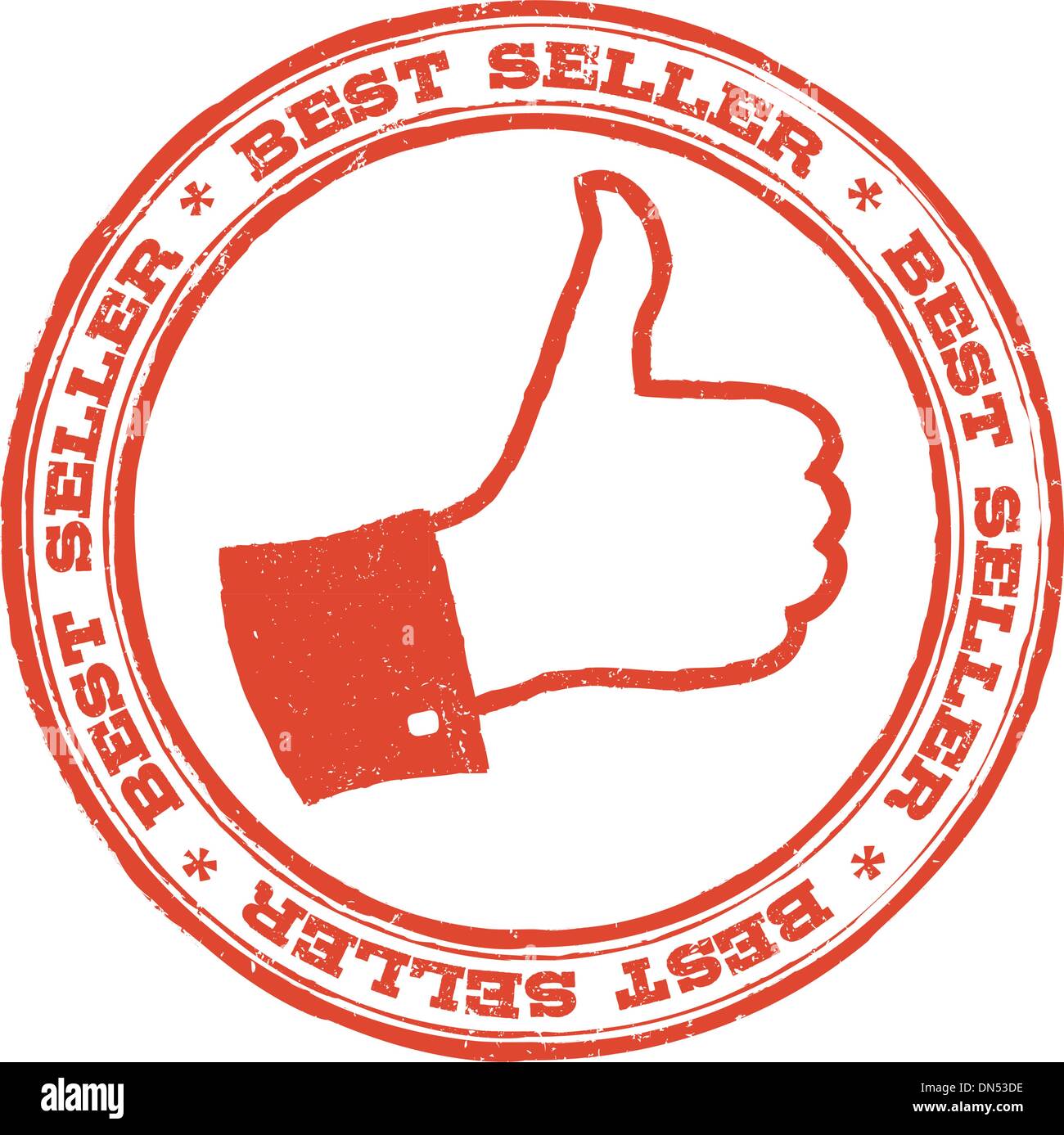 Am besten Verkäufer Stempel mit Daumen oben Symbol. Vektor Stock Vektor