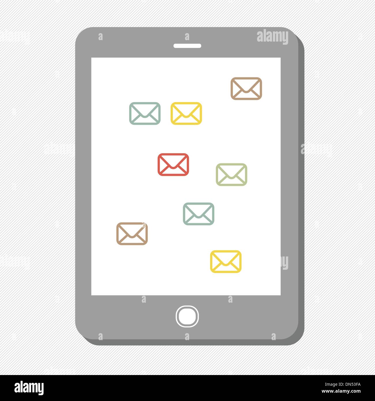 Tablet-Gerät mit Mail-Symbole. Vektor Stock Vektor