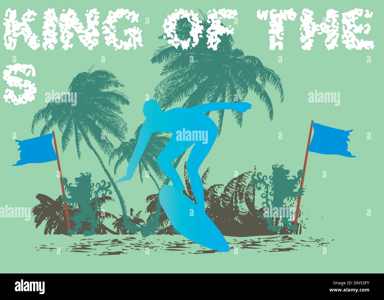 Pazifische Surfer-Vektor-Grafik-design Stock Vektor