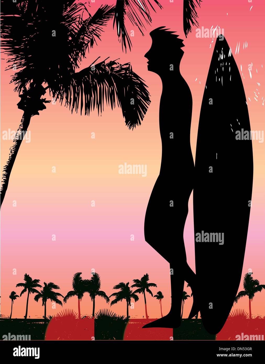 Pazifische Surfer-Vektor-Grafik-design Stock Vektor