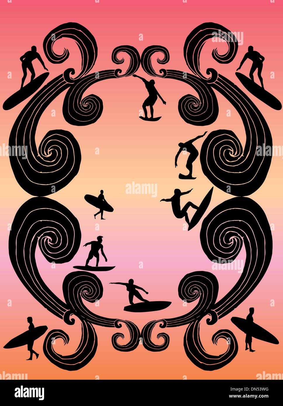 Pazifische Surfer-Vektor-Grafik-design Stock Vektor