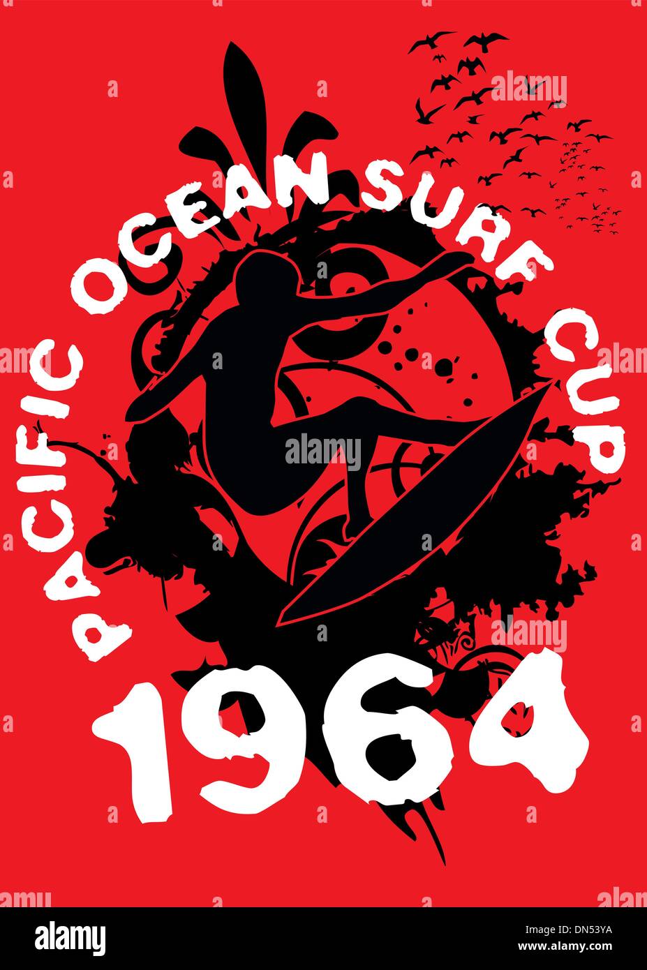 Pazifische Surfer-Vektor-Grafik-design Stock Vektor