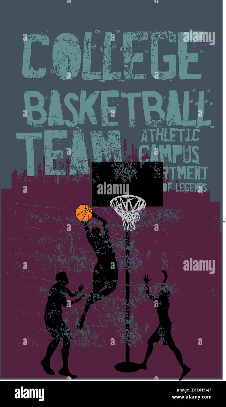College Basketball Sport Vektorgrafiken Stock Vektor