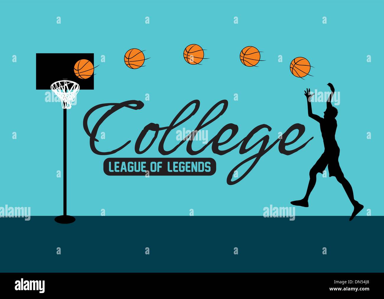 College Basketball Sport Vektorgrafiken Stock Vektor